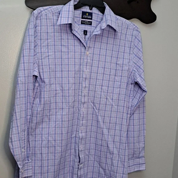 Nautica Blue and Stafford Purple Men's Button Down Dress Shirt Bundle - Picture 5 of 12